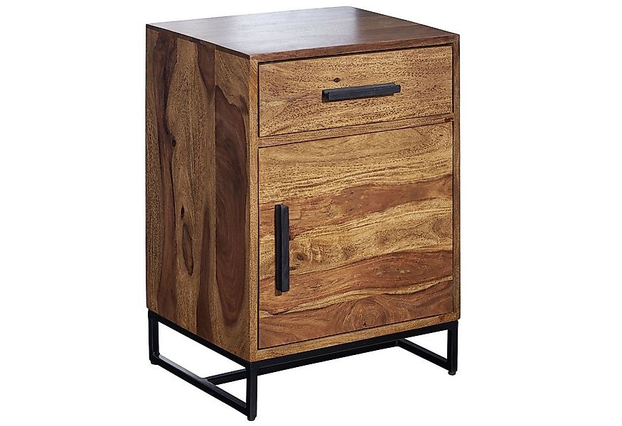 KADIMA DESIGN Nachttisch Nachttisch Massivholz / Metall 45x35x65 cm Nachtsc günstig online kaufen