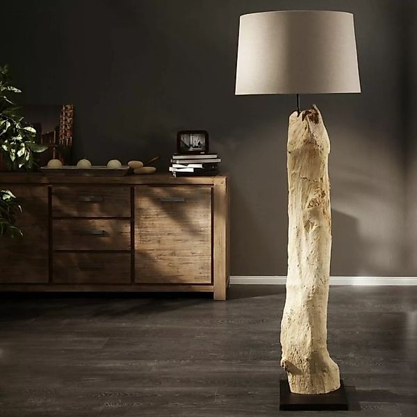 XL Stehlampe SUMATRA Beige aus Treibholz handgefertigt 175cm H?he günstig online kaufen