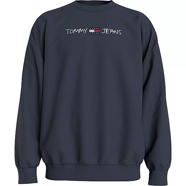 Tommy Jeans – Sweatshirt in Marineblau mit Rundhalsausschnitt, geradem Schn günstig online kaufen