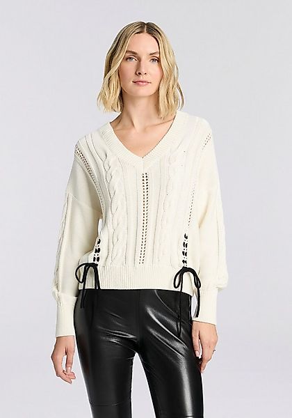 BOSS ORANGE Strickpullover Fangallo Premium Damenmode mit Kordel-Details, V günstig online kaufen