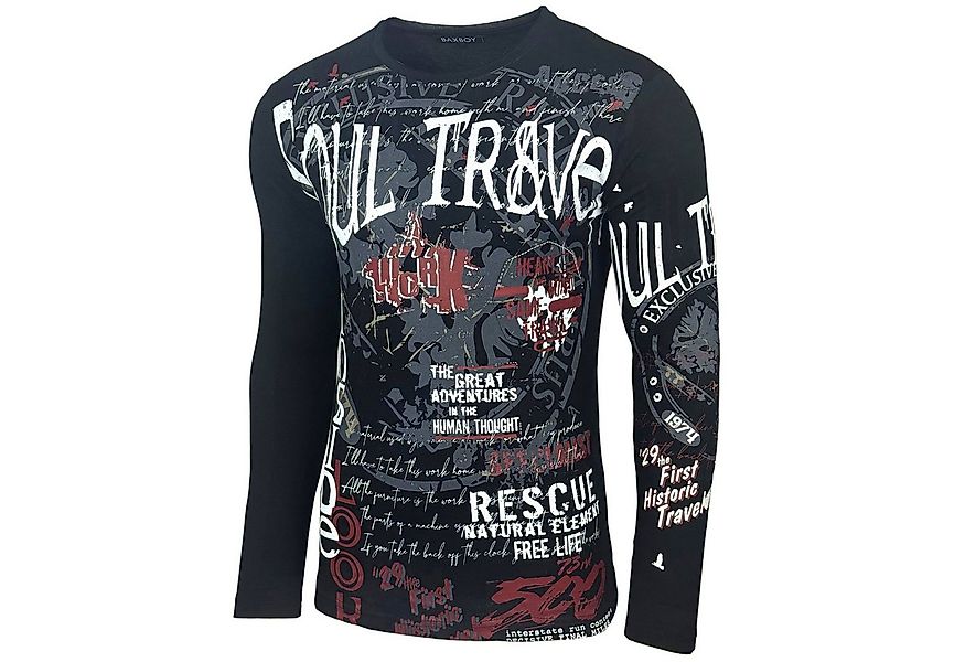 Baxboy Longshirt Herren Longsleeve T-Shirt Moderner Männer Langarmshirt B-7 günstig online kaufen