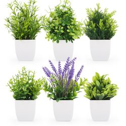 Künstliche Zimmerpflanze 6-teiliges Set künstlicher Blumentöpfe, günstig online kaufen