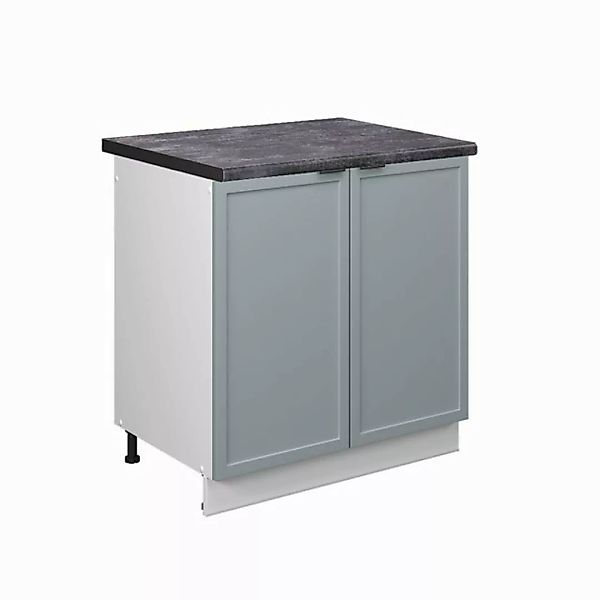 Vicco Spülenunterschrank Fame-Line, Hellblau-grau/Weiß, 80 cm, AP Anthrazit günstig online kaufen