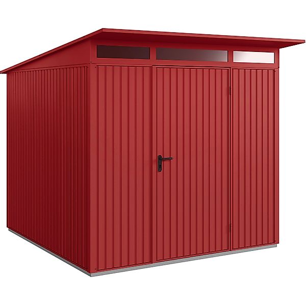 Hörmann Gerätehaus Trend mit Pultdach Typ 2 RAL3004 Purpurrot Einzeltür günstig online kaufen