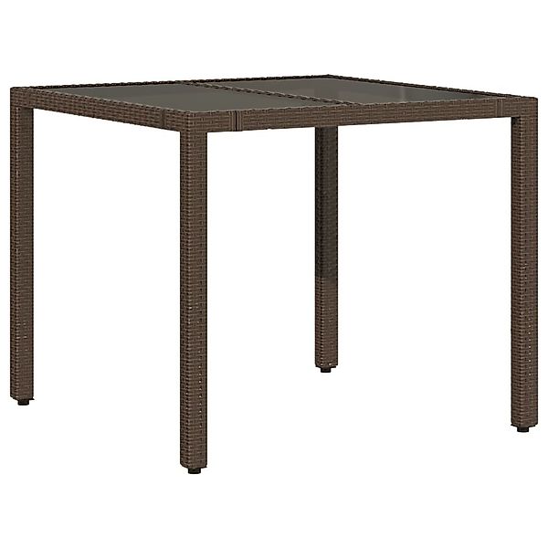 vidaXL Gartentisch Gartentisch mit Glasplatte Braun günstig online kaufen