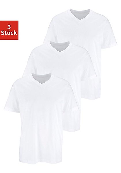 H.I.S T-Shirt Packung, 3 Stk. tlg. mit V-Ausschnitt aus Baumwolle, Unterhem günstig online kaufen