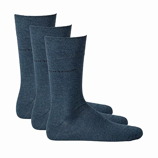 TOM TAILOR 3er Pack Herren Socken - Basic, einfarbig Blau 43-46 günstig online kaufen