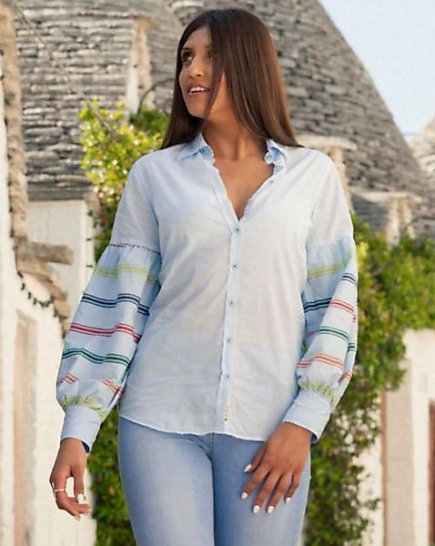 Bluse mit Puffärmeln - mega Trendy - weiss günstig online kaufen