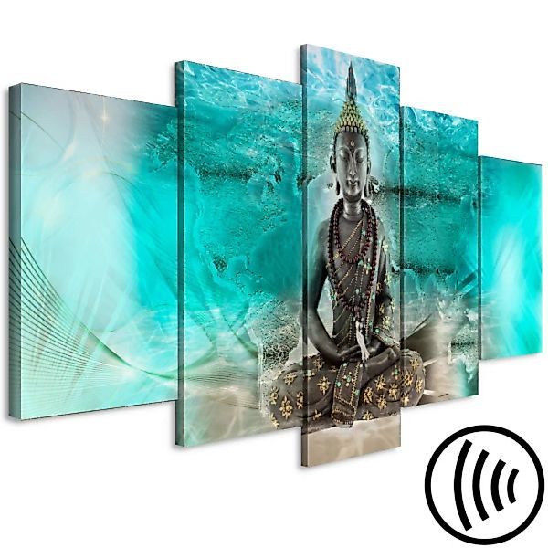 Bild auf Leinwand Turquoise Meditation (5 Parts) Wide XXL günstig online kaufen