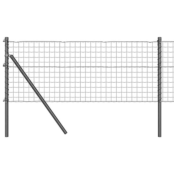 vidaXL Zaun mit Pfosten Grau 0,6 x 25 m Stahl 3350402 günstig online kaufen