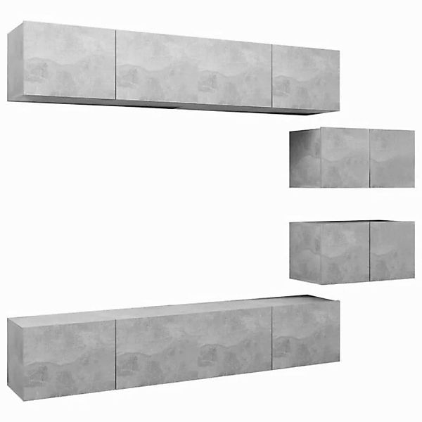 furnicato TV-Schrank 6-tlg. TV-Schrank-Set Betongrau Holzwerkstoff (1-St) günstig online kaufen