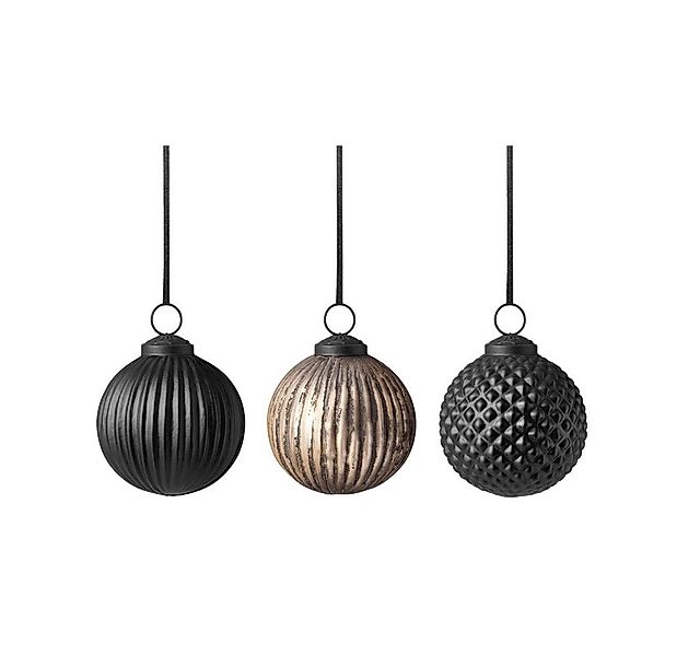 Villeroy & Boch Dekofigur Black XMAS Glas-Weihnachtskugeln 3tlg. 10 x 8 cm günstig online kaufen