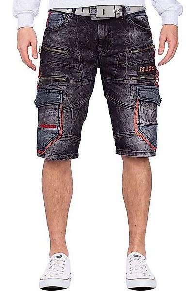 Cipo & Baxx Jeansshorts Kurze Hose BA-CK224 Black W30 Cargo Style mit Zippe günstig online kaufen