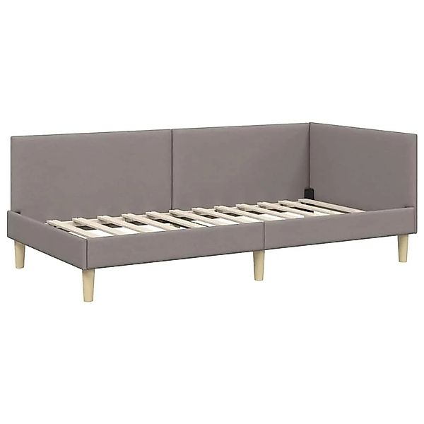 vidaXL Eckbettgestell mit Kopfteil Taupe 90 x 200 cm Stoff 42016194 günstig online kaufen