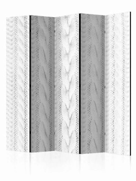 artgeist Paravent White Knit II [Room Dividers] weiß Gr. 225 x 172 günstig online kaufen