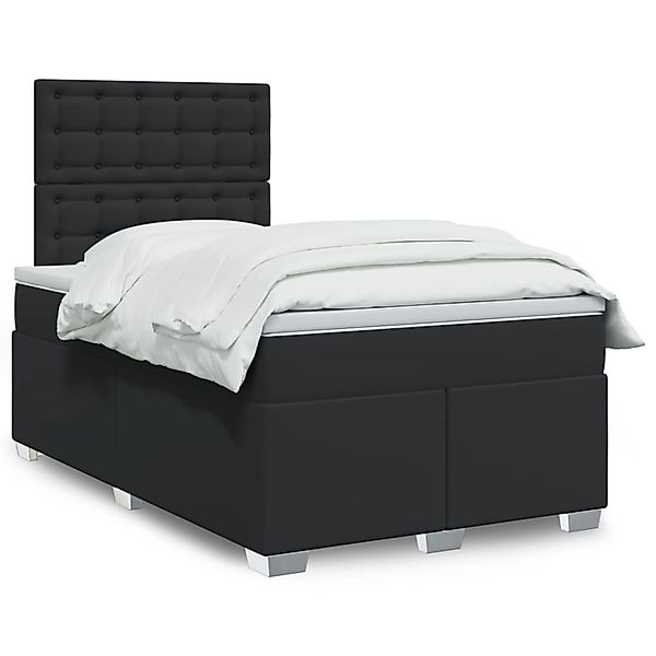vidaXL Boxspringbett mit Matratze Schwarz 120x190 cm Kunstleder 3293012 günstig online kaufen