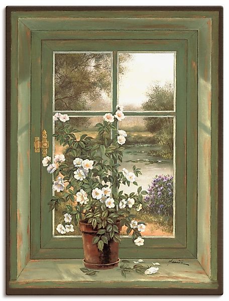 Artland Wandbild "Wildrosen am Fenster" Arrangements 1 Stk. tlg. als Alubil günstig online kaufen