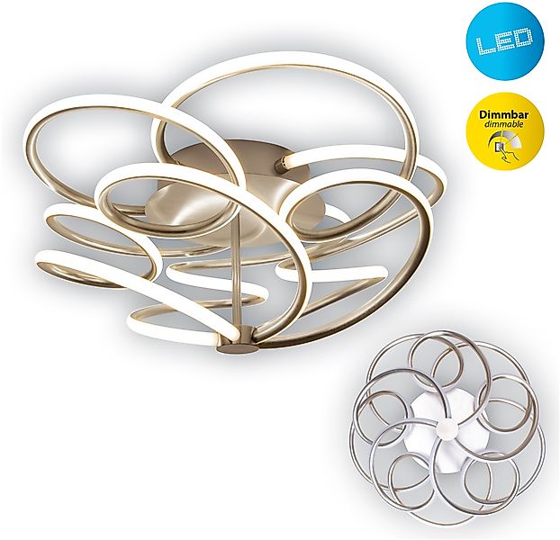 näve LED Deckenleuchte »Rizado« 1 Stk. Warmweiß Effizienzklasse: F, 3-Stufe günstig online kaufen