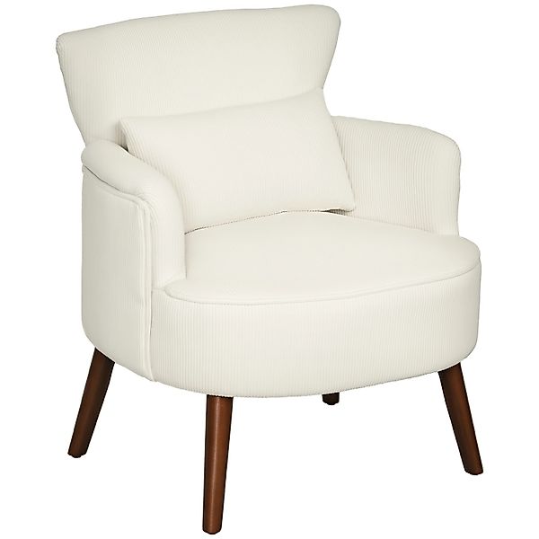 HOMCOM Einzelsessel Polyester Schaumstoff Cremeweiß 69L x 69,5B x 78H cm günstig online kaufen