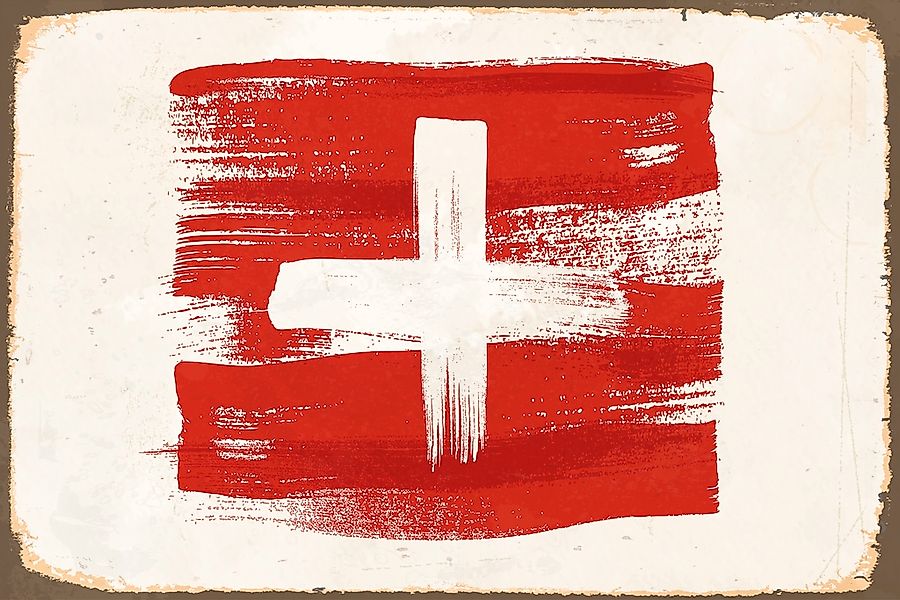 queence Metallbild "SCHWEIZ FLAGGE", Schweiz, Blechschilder günstig online kaufen