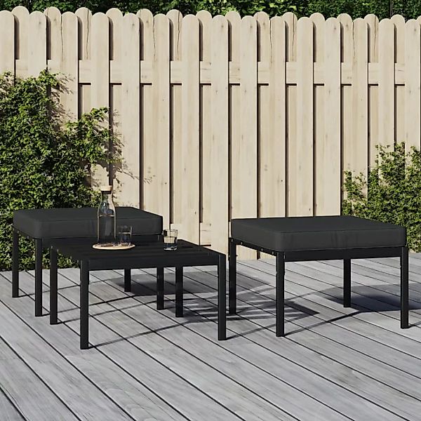 Vidaxl Gartenhocker Mit Grauen Kissen 2 Stk. 60x60x35 Cm Stahl günstig online kaufen