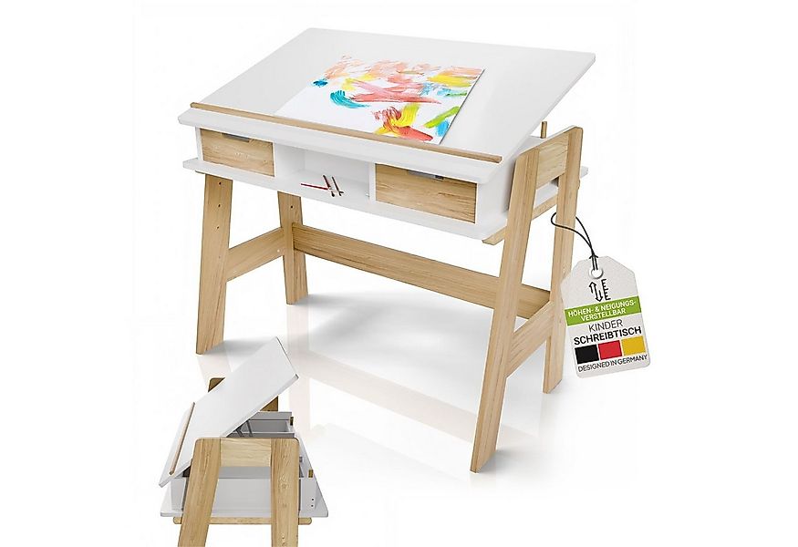 Juskys Kinderschreibtisch Fietje Plus, Neigungs- & höhenverstellbar, Schrei günstig online kaufen
