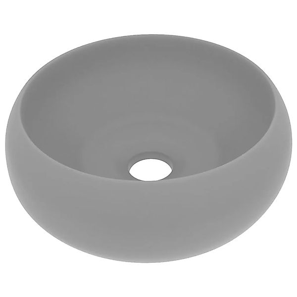 vidaXL Luxuriöses Waschbecken Rund Matt Hellgrau 40x15 cm Keramik 147004 günstig online kaufen