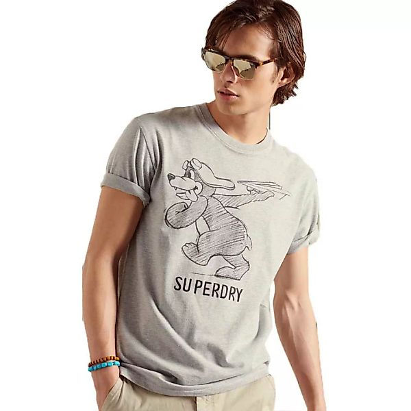 Superdry Military Box Fit Graphic Kurzarm T-shirt S Grey Marl günstig online kaufen
