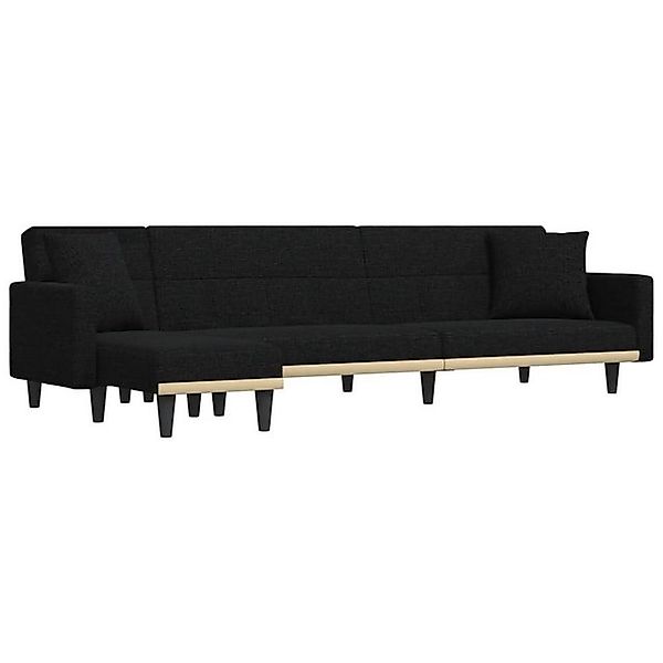 vidaXL Sofa Schlafsofa in L-Form Schwarz 275x140x70 cm Stoff Schlafcouch Ch günstig online kaufen