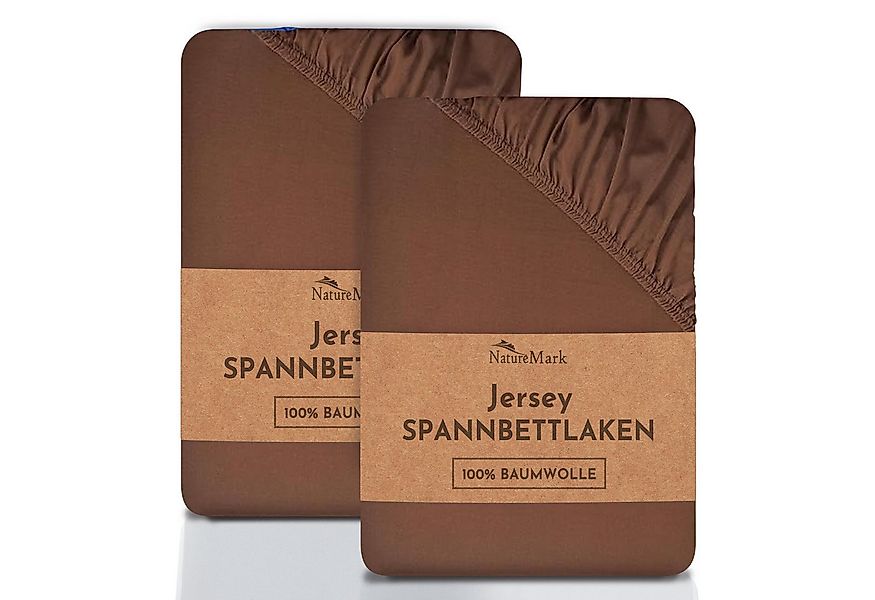 NatureMark Spannbettlaken 2er-Set Jersey Spannbetttuch 100% Baumwolle, 100% günstig online kaufen