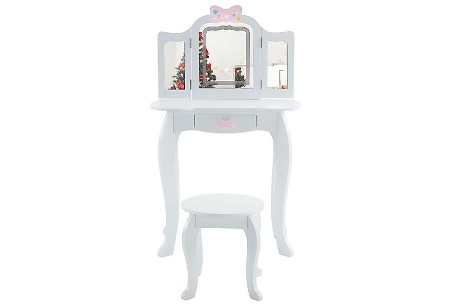 VINGLI Schminktisch Kinder mit 3-farbigen LED-Leuchten, Kosmetiktisch Mädch günstig online kaufen