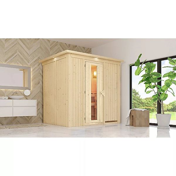 Sauna Bena Energiesp.-Sauna inkl. Kranz-Set Naturbel. u. Ofen 3,6kW integr. günstig online kaufen