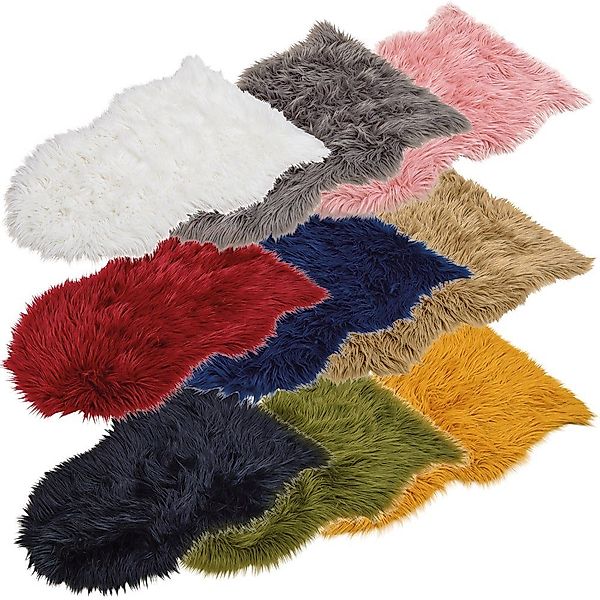 matches21 HOME & HOBBY Fellteppich Großes langflor Deko-Fell als braunes Fe günstig online kaufen