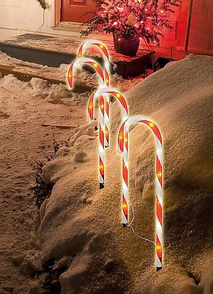 Gravidus LED Gartenleuchte 4er Set LED Zuckerstangen Gartenstecker Weihnach günstig online kaufen
