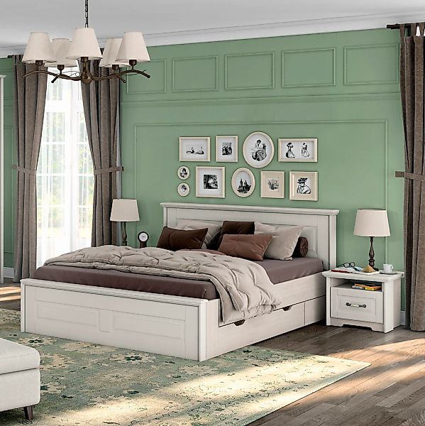 Home affaire Bettgestell "Evergreen, UV lackiertes MDF, FSC-zertifiziert, M günstig online kaufen