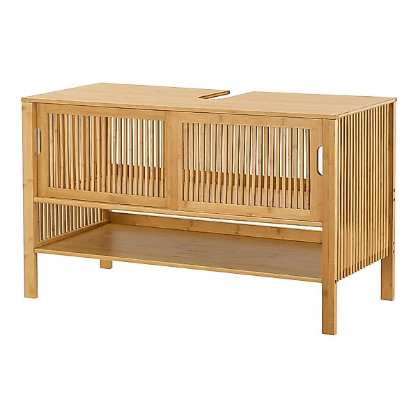 en.casa Waschbeckenunterschrank »Hvaler« Unterschrank 60x100x45cm Bambus günstig online kaufen