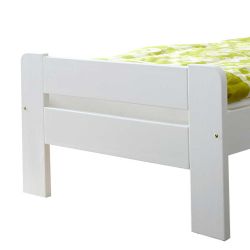 Holzbett und Nachtkonsole in Weiß Kiefer Massivholz (zweiteilig) günstig online kaufen