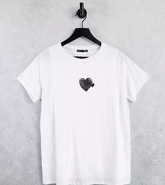 ASOS DESIGN Maternity – Still-T-Shirt mit Herzmotiv-Weiß günstig online kaufen