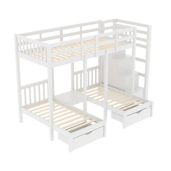 STILVORA Etagenbett 90×200 Kinderbett mit rausfallschutz & Stauraum,Hochbet günstig online kaufen