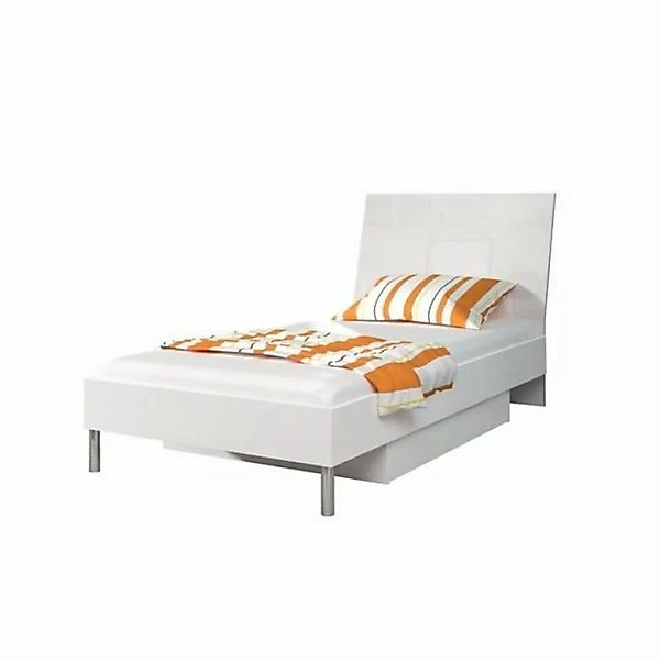 JVmoebel Kinderbett Betten Weiß Holz Design Einzelbett Hochglanz Single Kin günstig online kaufen