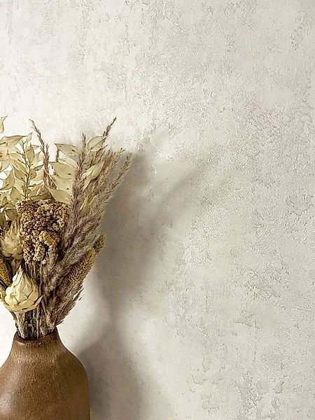 Newroom Vliestapete, Creme Tapete Modern Beton - Betontapete Naturstein Wei günstig online kaufen