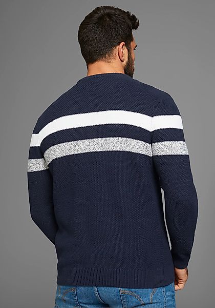 Mans World Rundhalspullover "Bis Größe 5 XL", in melierte Optik günstig online kaufen