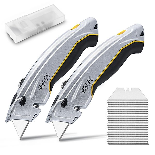 CCLIFE 2 Stück Professionelle Universalmesser Mit 20 SK5 Edelstahlklingen günstig online kaufen