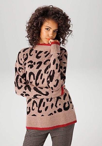 Aniston CASUAL Strickpullover im extravaganten Animal-Muster günstig online kaufen