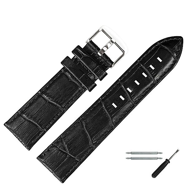 MARBURGER Uhrenarmband 24mm Leder Alligator Prägung günstig online kaufen