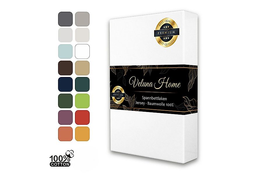 Veluna Home Spannbettlaken Premium Jersey Bettlaken, 150 g/m² Spannbetttuch günstig online kaufen