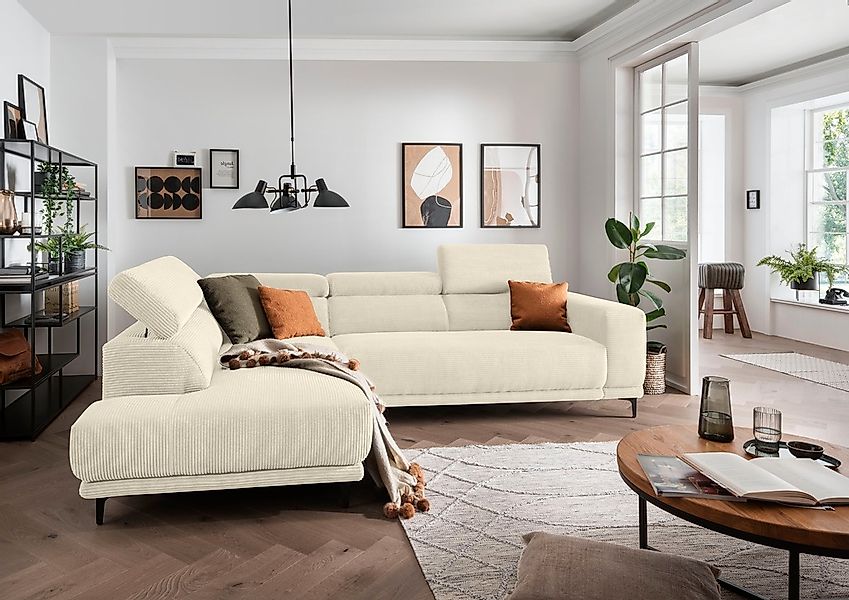 alina Ecksofa »Hikari«, wahlweise mit Sitzvorzug, in modernem Cordstoff, Br günstig online kaufen
