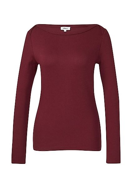 s.Oliver Langarmshirt T-Shirt Geripptes Langarmshirt mit U-Boot-Ausschnitt günstig online kaufen