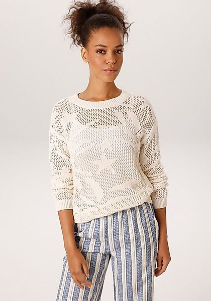 Aniston CASUAL Strickpullover im trendigen Ajour-Muster mit eingestrickten günstig online kaufen