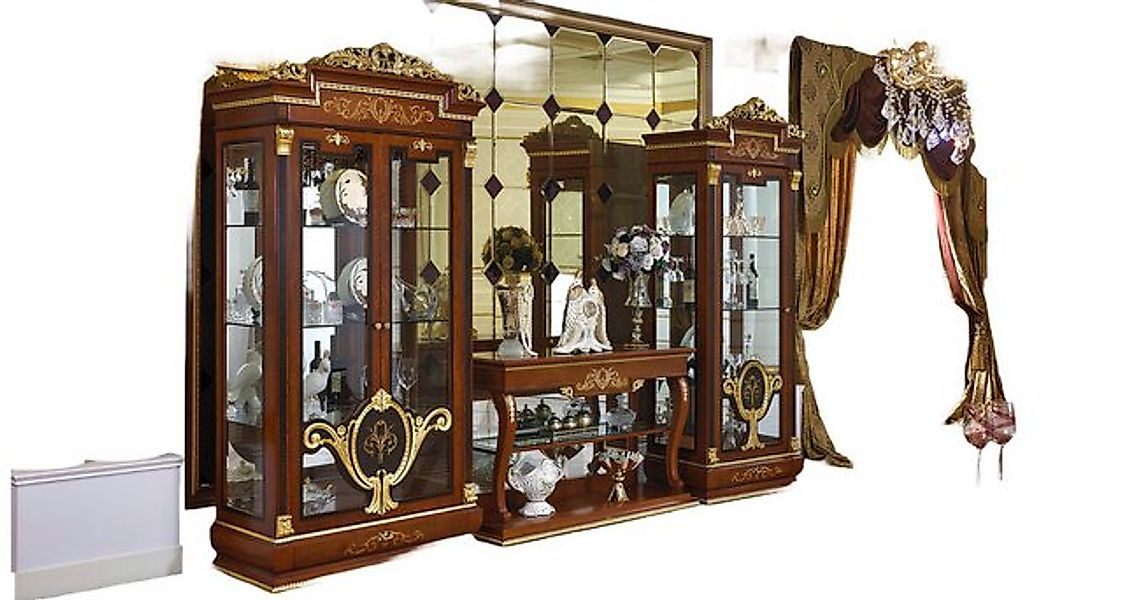 Xlmoebel Vitrine Wohnzimmer Vitrine aus Glas mit einer Tür im Barock-Rokoko günstig online kaufen